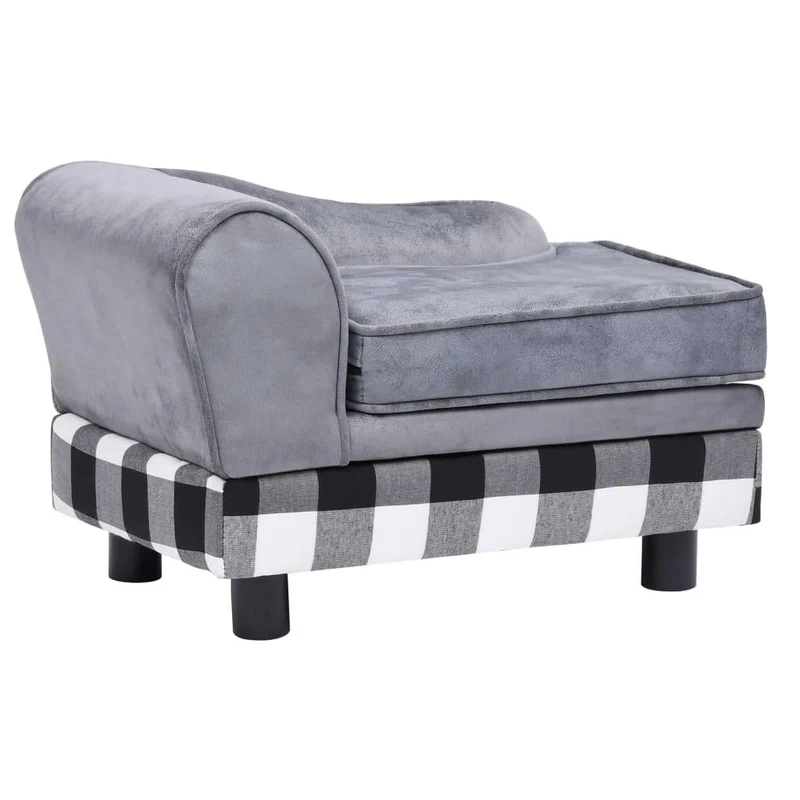 Canapé pour chien 57 cm peluche gris 02_0000143