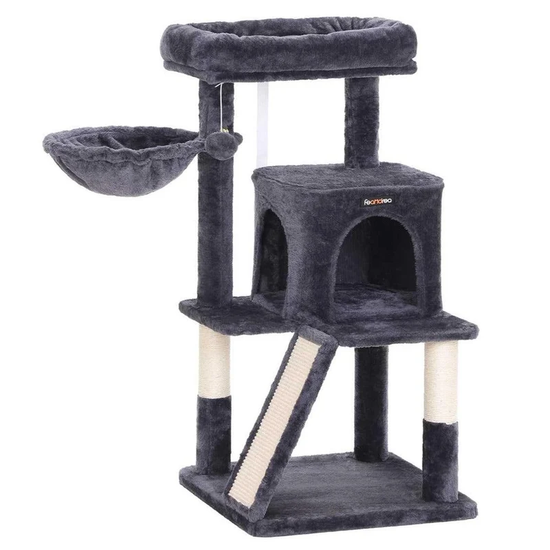 Arbre à chat tour avec plate-forme haute 96 cm gris anthracite 12_0001160