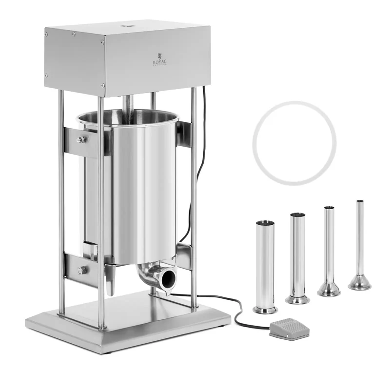 Poussoir à saucisses 20 litres électrique avec 4 tubes de remplissage acier inoxydable 14_0009759