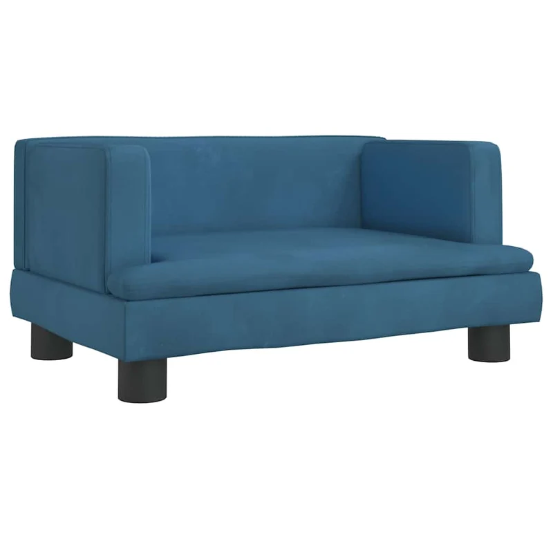 Lit pour chien panier canapé confortable 60 x 40 x 30 cm velours Bleu 02_0042726