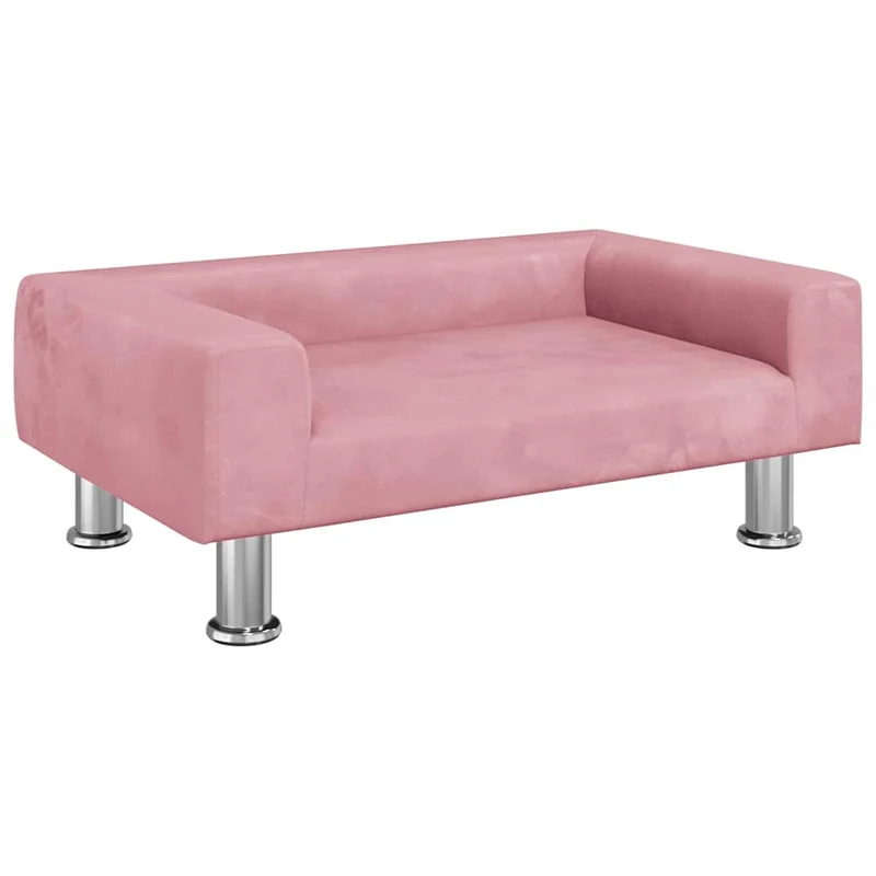 Lit pour chien panier canapé confortable 70 x 45 x 26,5 cm velours Rose 02_0042803