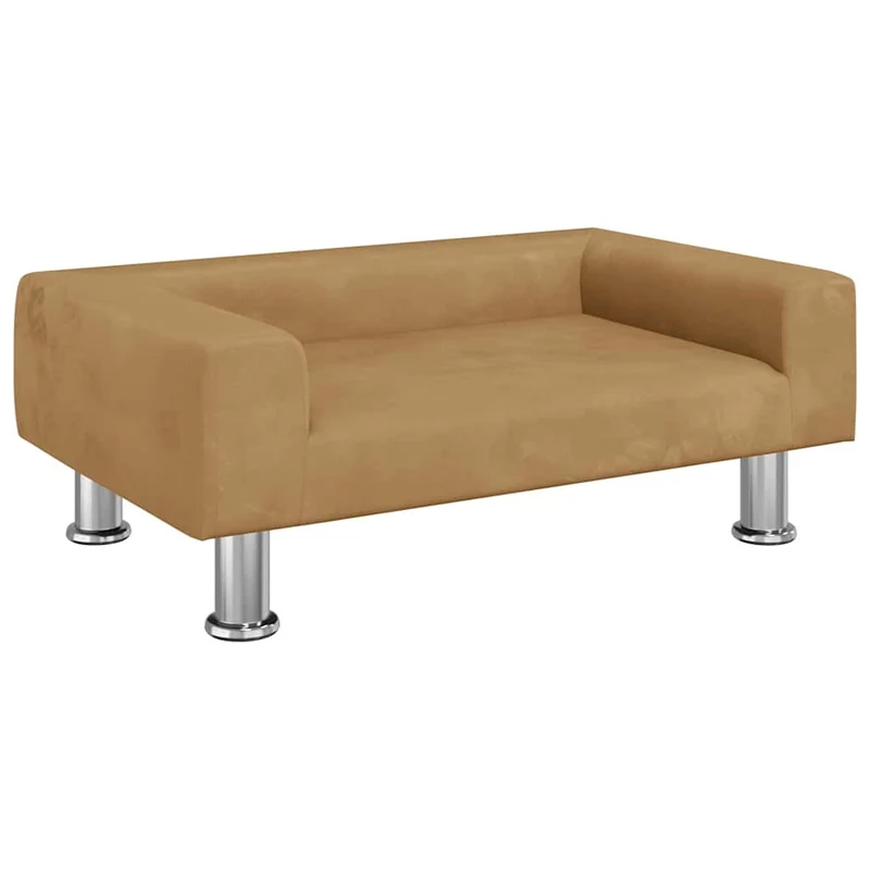 Lit pour chien panier canapé confortable 70 x 45 x 26,5 cm velours marron 02_0042801