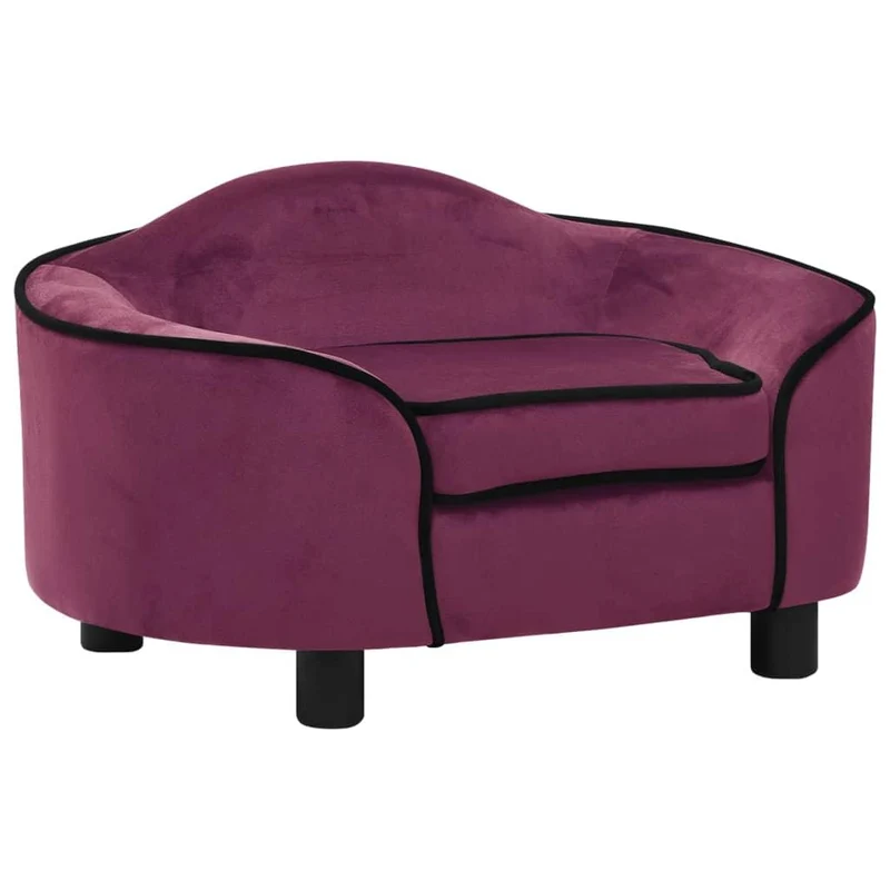 Canapé pour chien 67 cm peluche bordeaux 02_0000117