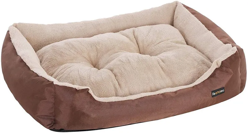 Panier pour chien tissu 85 x 65 x 21 cm marron et beige 12_0000795