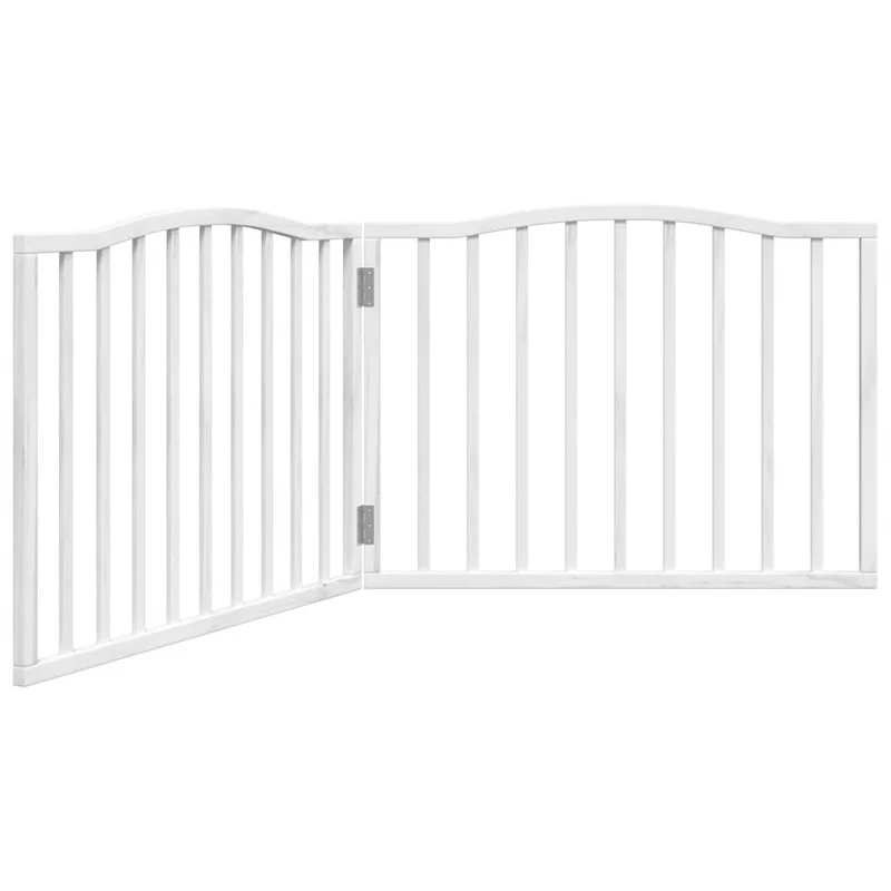 Barrière de sécurité pour chien animaux de compagnie pliable 2 panneaux 160 cm bois de peuplier blanc 02_0023037