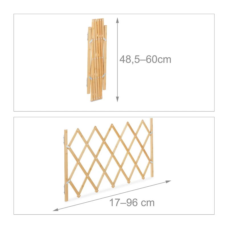 Barrière de sécurité extensible adaptée pour chien ajustable 90 x 70 x 2 cm en bambou naturel 13_0013080