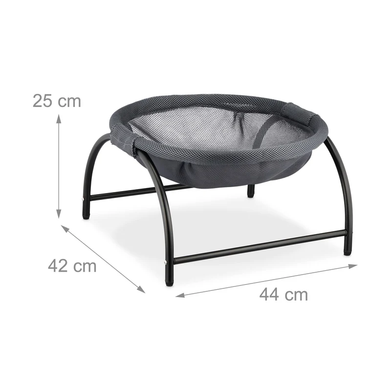 Hamac pour chat surélevé confortable design moderne 60 x 50 x 40 cm en acier gris 13_0015168