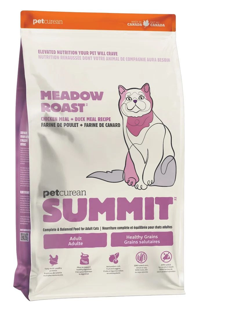 Petcurean Summit - Chat Meadow Roast, Poulet et Canard - Nourriture Sèche pour Chats