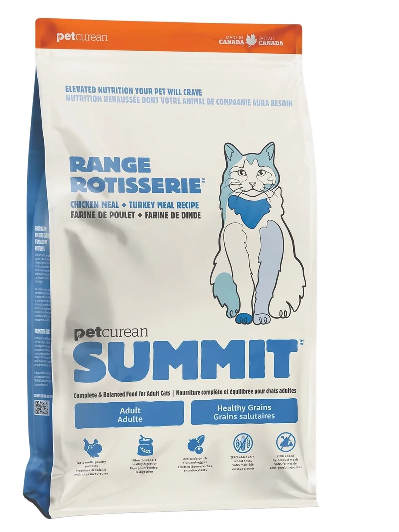 Petcurean Summit - Chat Range Rotisserie, Poulet et Dinde - Nourriture Sèche pour Chats