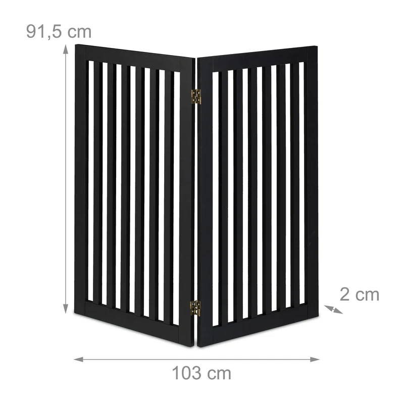 Barrière de sécurité pliable pour chien escalier porte 91,5 x 103 x 2 cm installation flexible en MDF blanc 13_0015339