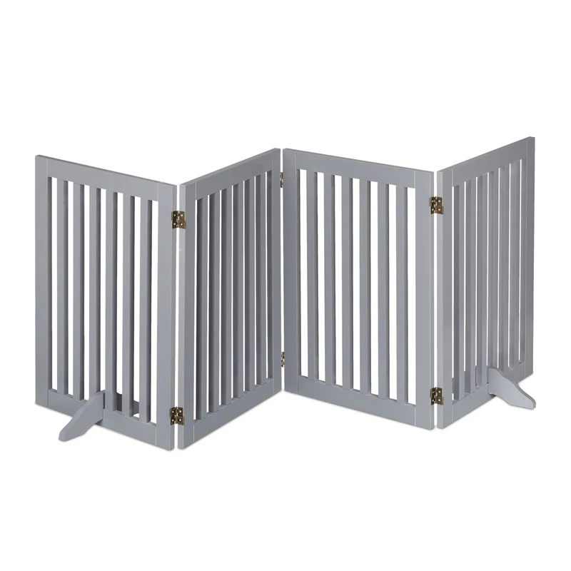 Barrière de sécurité réglable pour chien 70 x 51 x 2 cm protection escalier cheminée en MDF gris 13_0010799