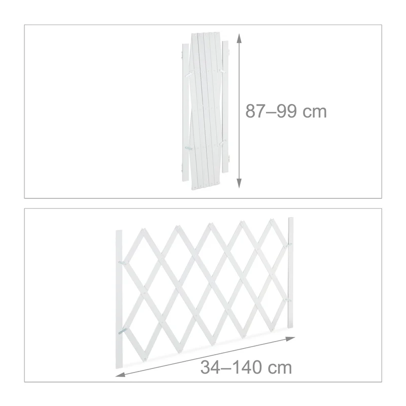Barrière de sécurité extensible design pratique maison 100 x 75 cm prévention zones dangereuses en bambou blanc 13_0013064