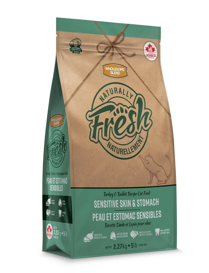 Naturally Fresh - Chat Peau et Estomac Sensibles Dinde et Lapin - Nourriture Sèche pour Chats