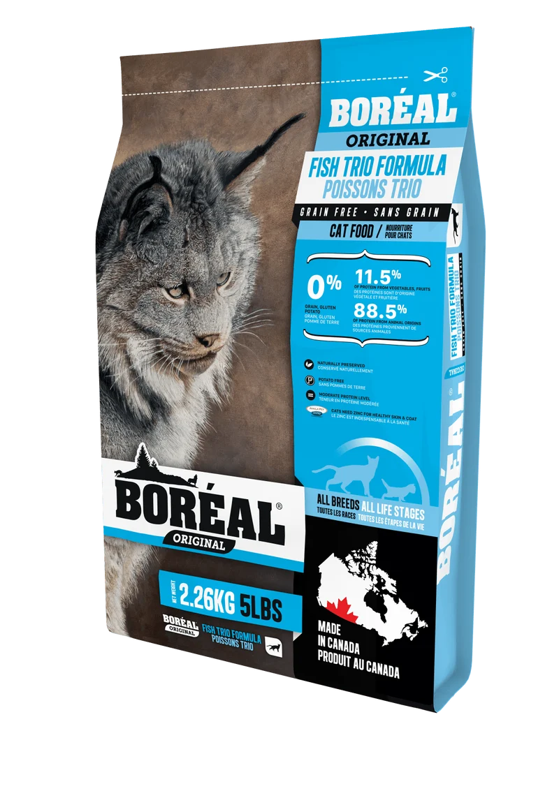Boréal original trio poisson nourriture sans grain pour chat,chaton (produit du Canada)