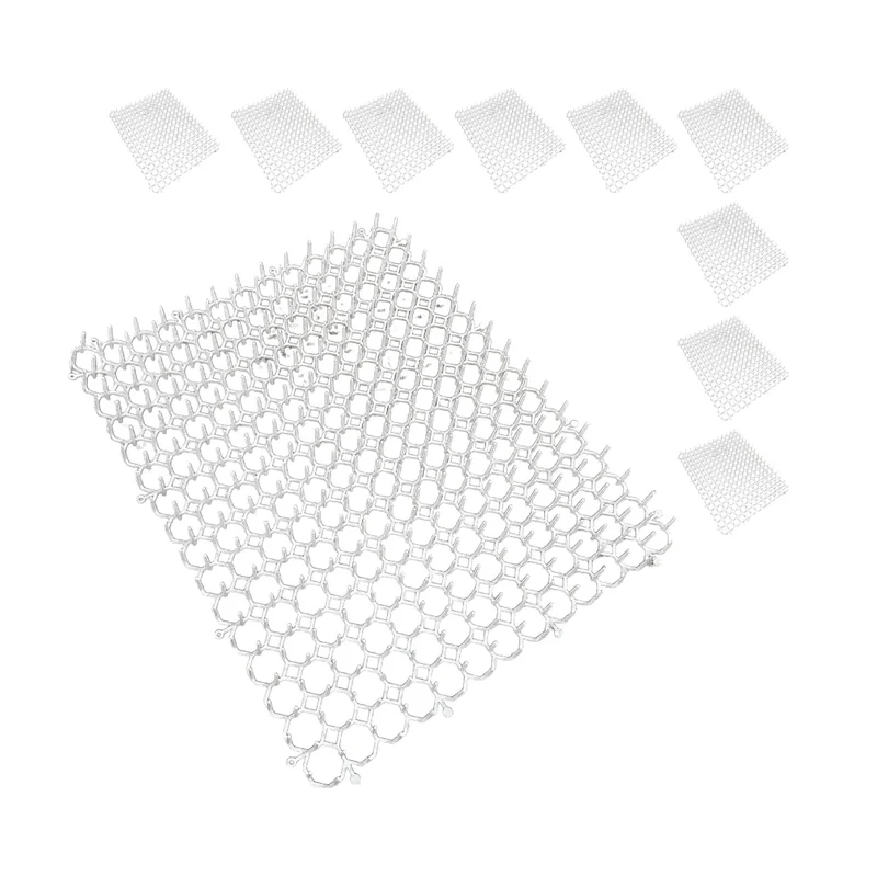 Lot de 10 grilles à picots anti-chats 3 x 30 x 40 cm protection espaces extérieurs en plastique blanc 13_0017729