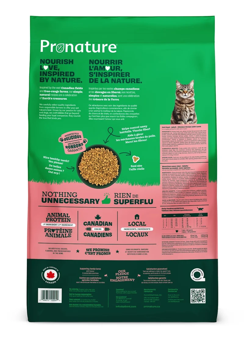 Pronature - Chat Poulet et Agneau - Nourriture Sèche pour Chats
