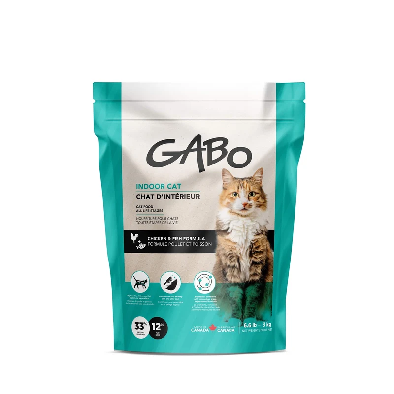 Gabo - Chat D'Intérieur Poulet et Poisson - Nourriture Sèche pour Chats
