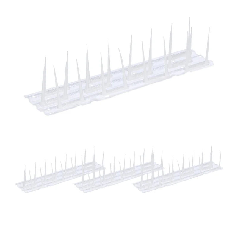 Lot de 4 plaques anti-pigeons pour balcon et toit 60 x 10 cm protection efficace contre les intrus en plastique transparent 13_0015357
