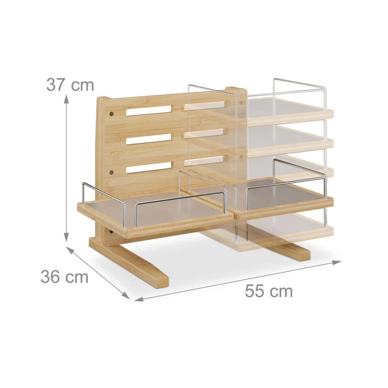 Lot de 2 stations de repas pour chien réglables en hauteur 58 x 35 x 40 cm en bambou naturel 13_0016611