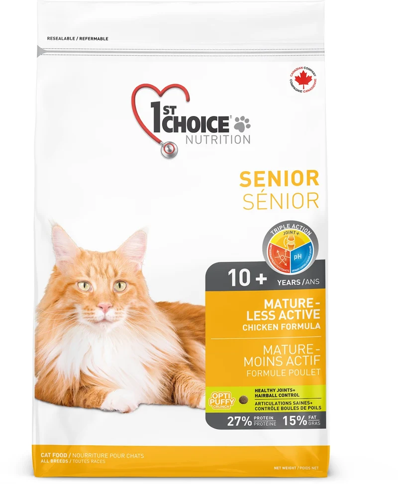 1st Choice - Chat Mature & Moins Actif Poulet - Nourriture Sèche pour Chats Âgés