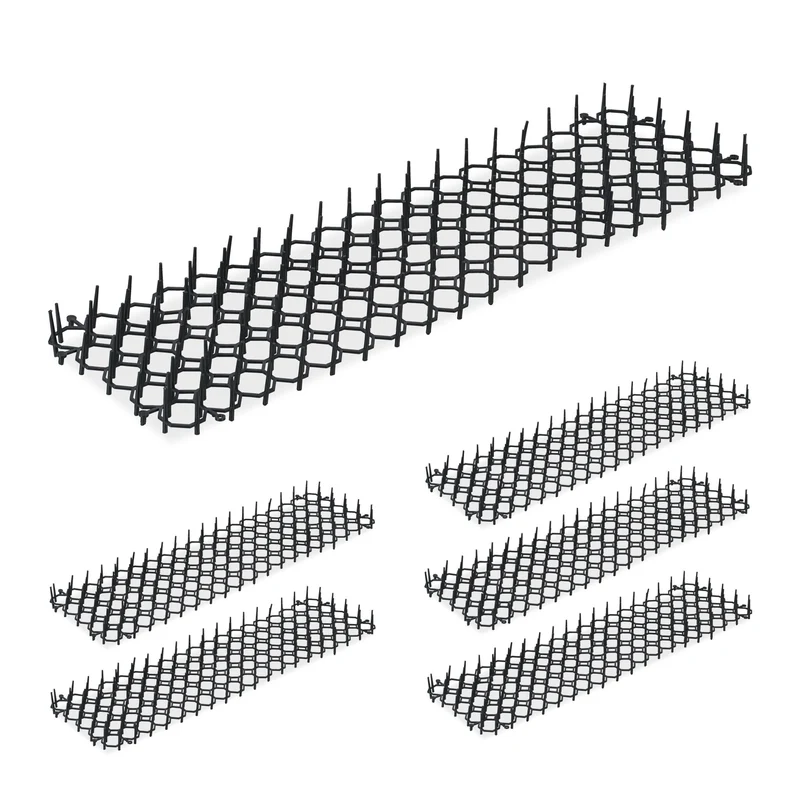 Lot de 6 grilles anti chats et fouines jardin 3 x 49 x 14 cm en plastique noir 13_0016786