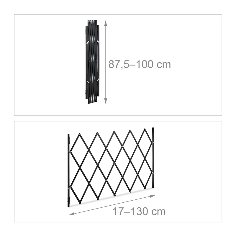 Barrière extensible ajustable pour chiens largeur réglable 80 x 100 cm sécurité intérieure en bambou noir 13_0013059