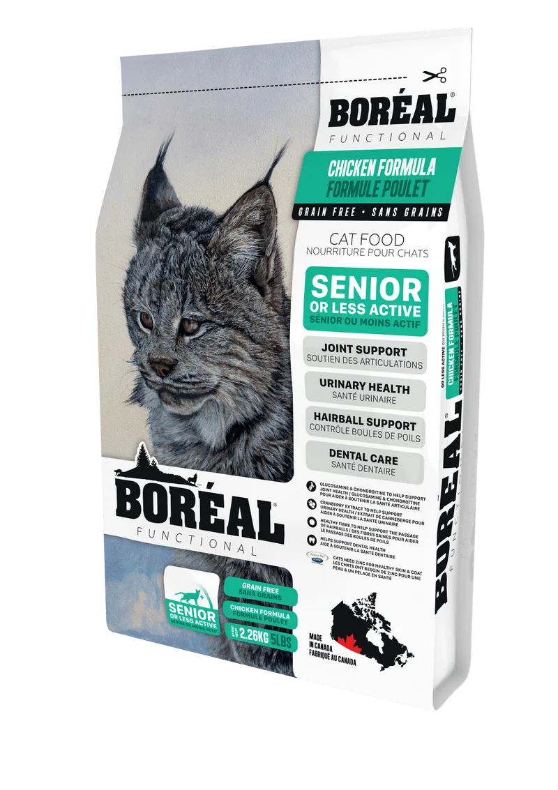Boréal fonctionnel nourriture pour chat pour soin urinaire sénior ou moins actif (produit du Canada)