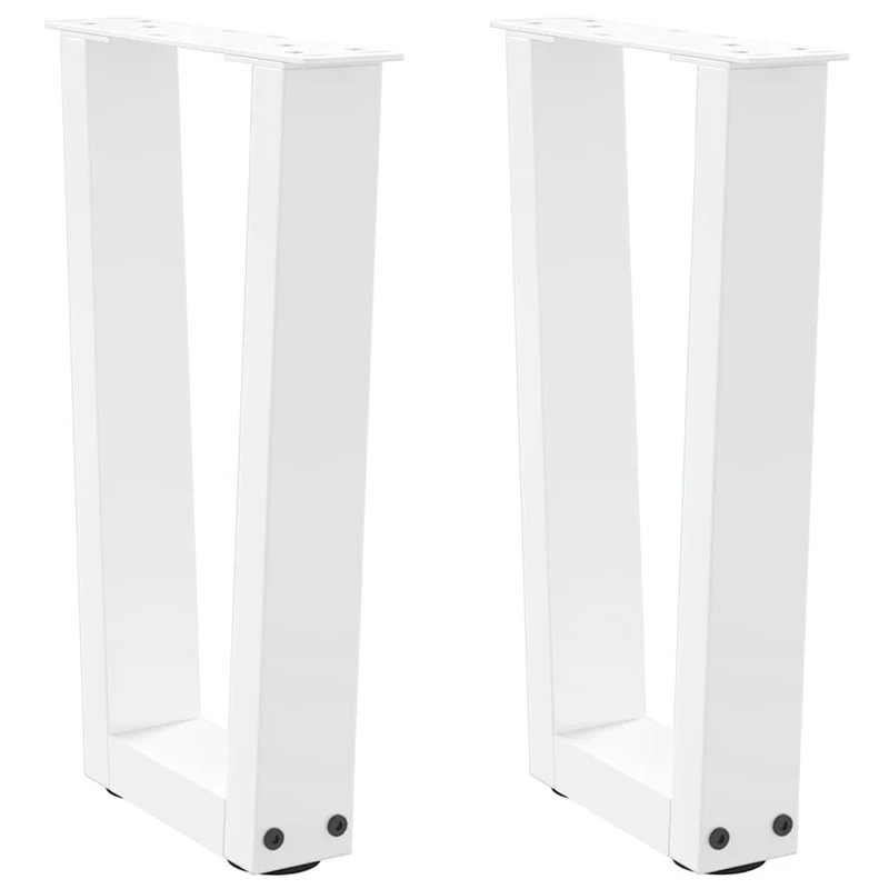 Lot de 2 pieds de table basse en forme de V réglables 28 x 43 cm en acier blanc 02_0056909