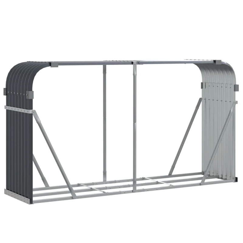 Porte-bûches 180 x 45 x 100 cm acier galvanisé anthracite 02_0043763