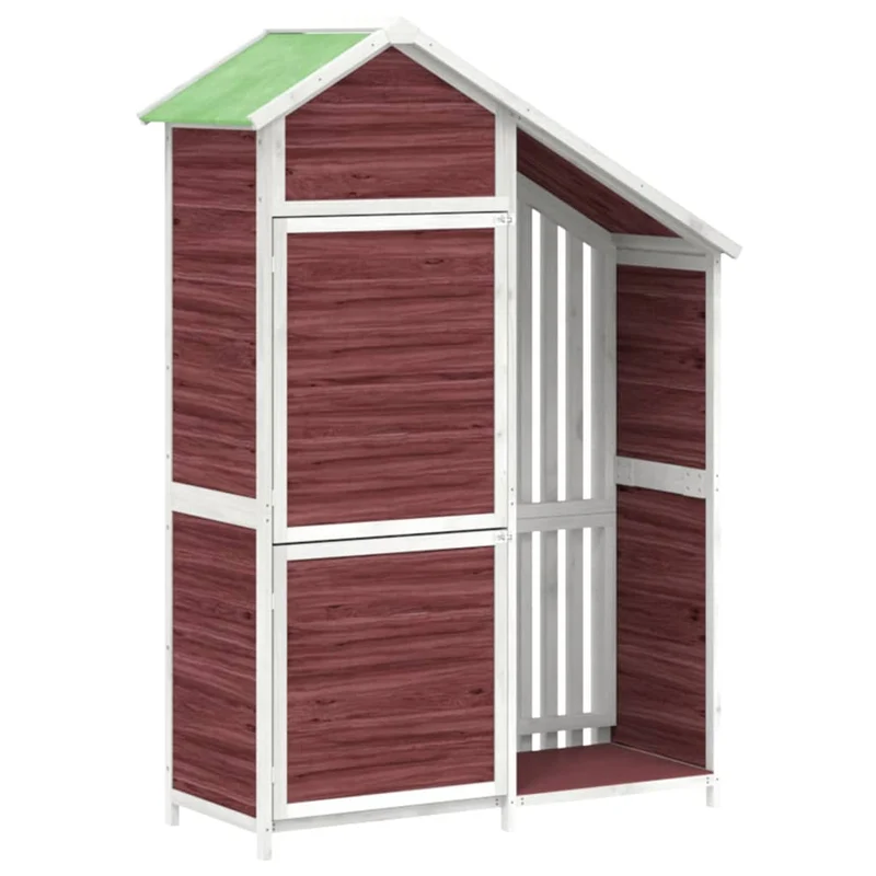 Abri de jardin cabane cabanon maison de stockage remise extérieur hangar outils robuste moka 120 x 53,5 x 170 cm bois massif pin marron 02_0022426