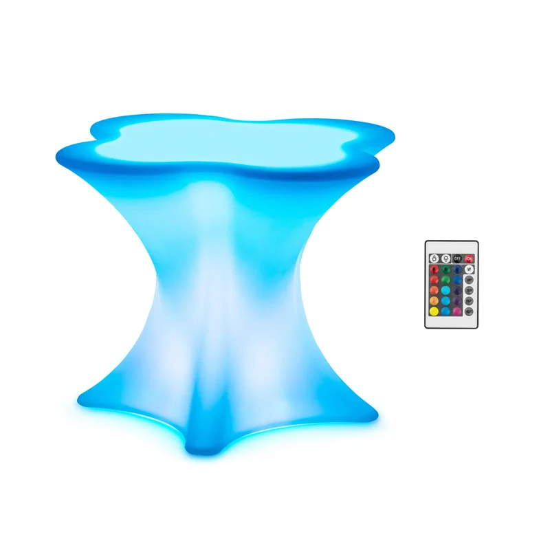 Table led café hôtel restauant 80 x 80 x 70 cm TVBB fonctionnement sur batterie blanc mat 14_0010029