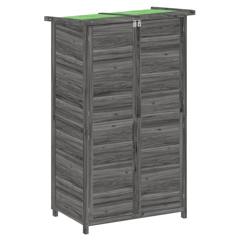 Abri de jardin cabane cabanon maison de stockage remise extérieur hangar outils robuste 83 x 57 x 140 cm bois massif pin gris 02_0022417