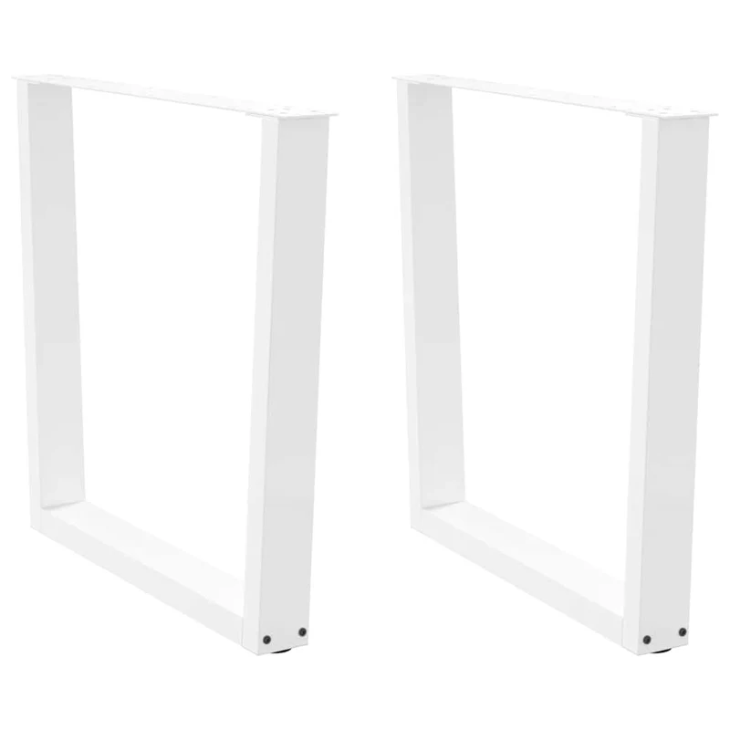Lot de 2 pieds de table à manger en V réglables 80 x 73 cm pour bureau moderne en acier blanc 02_0056935