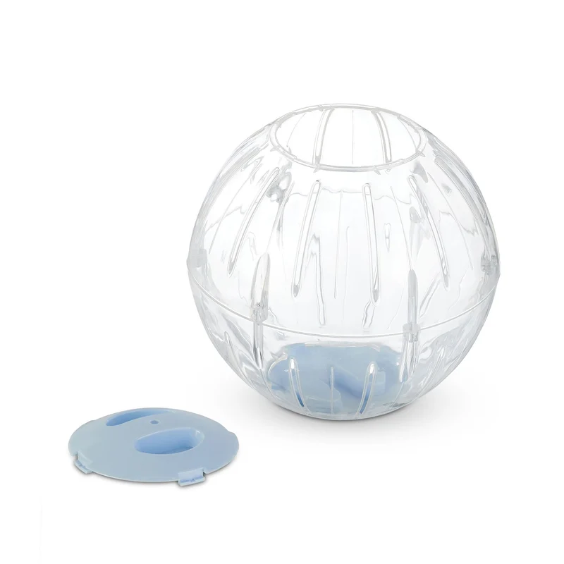 Boule d'exercice transparente pour hamster et souris 20 x 20 x 20 cm alternative à la roue design moderne en plastique bleu 13_0012592