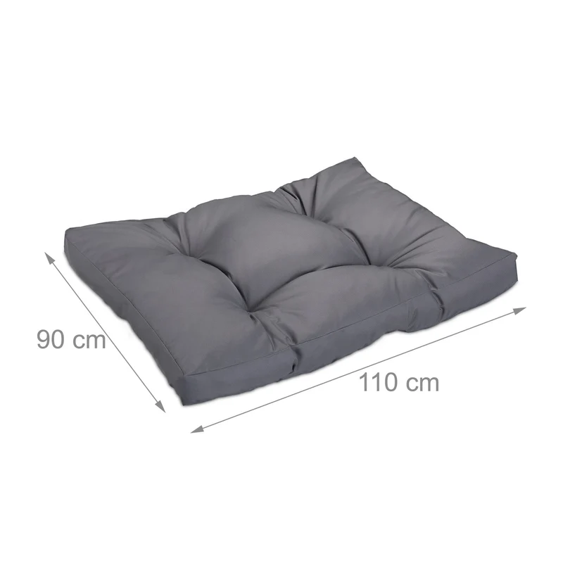 Coussin confortable pour chien 90 x 65 cm protection contre le froid entretien facile design matelassé en polyester gris 13_0013152