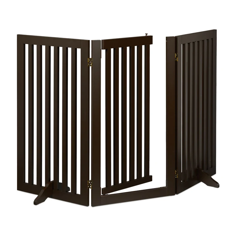 Barrière de sécurité pliable pour animaux protection escaliers cheminée 92 x 70 x 5 cm en métal gris 13_0011431
