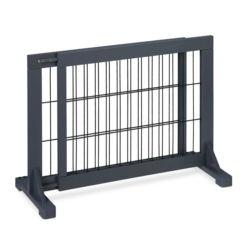 Barrière de sécurité extensible pour enfants et chiens 75 x 100 cm protection escalier finition mate en plastique gris 13_0011116