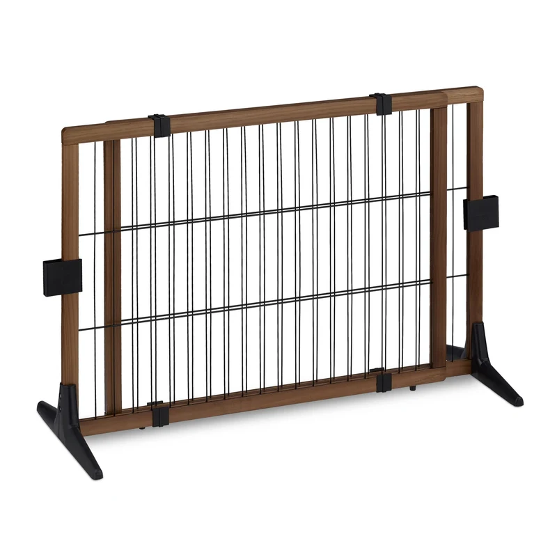 Barrière de sécurité extensible pour chiens 71 x 80 x 10 cm protection optimale design moderne en bois de pin blanc 13_0011134