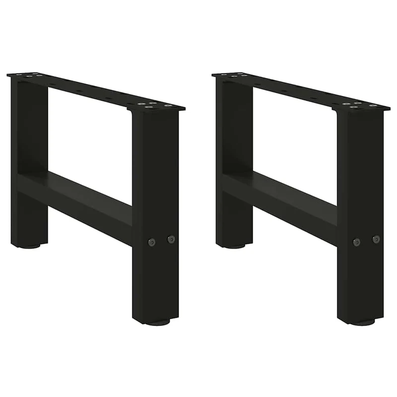Lot de 2 pieds de table basse carrés réglables 50 x 30 cm en acier noir 02_0057500
