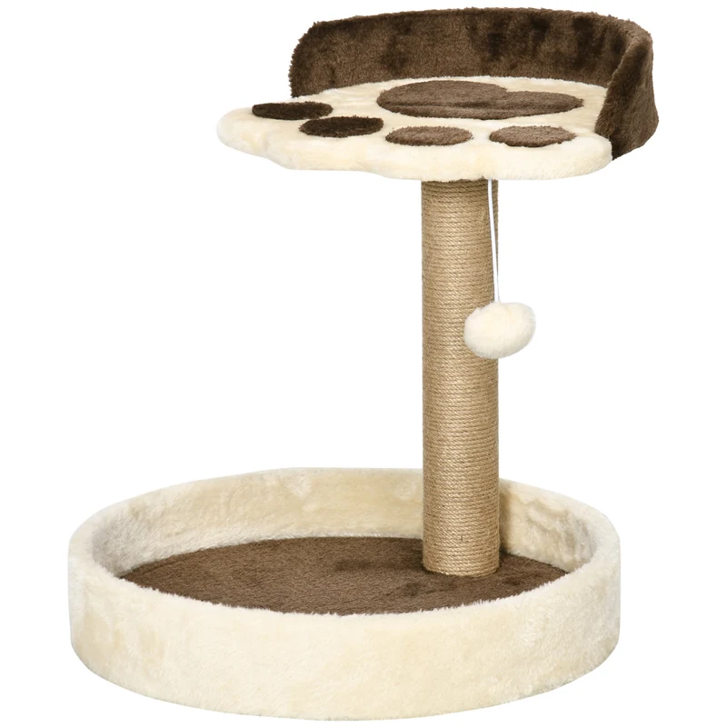 Arbre à chat griffoir patte 41 x 41 x 44 cm stable et confortable design contemporain en panneau de particules marron 21_0007679