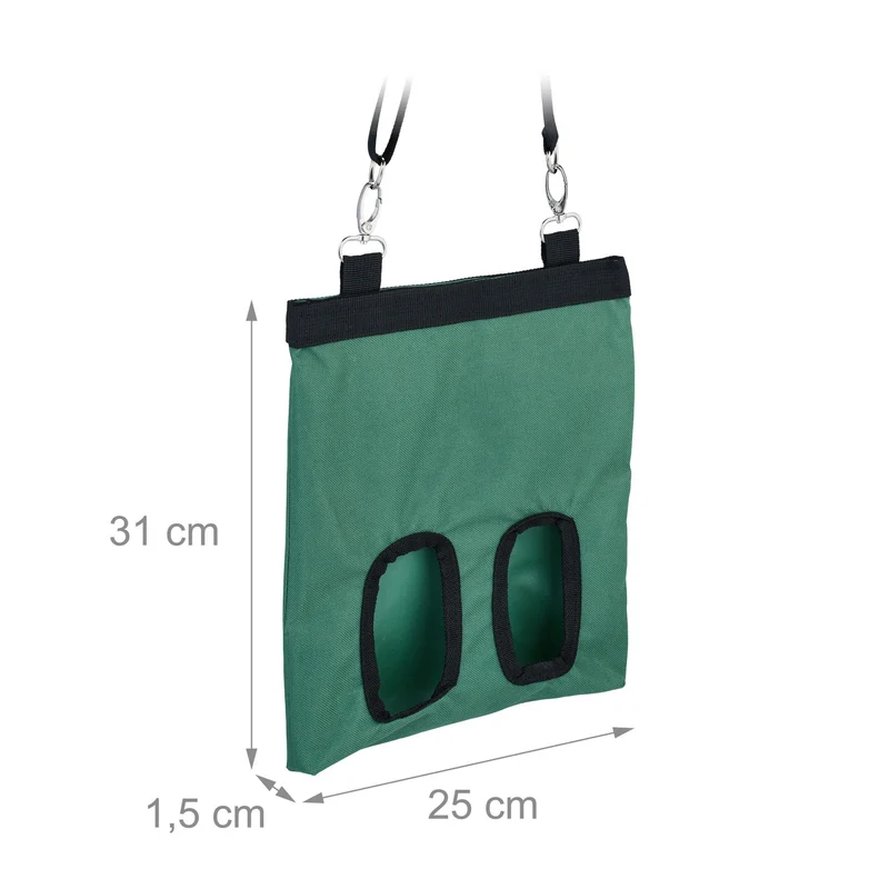 Sac à foin suspendu pratique pour petits animaux 31 x 25 x 1,5 cm favorise l'alimentation naturelle en coton beige 13_0014029