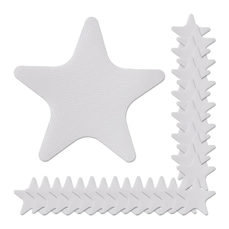 Lot de 30 autocollants antidérapants étoile de mer salle de bain touche maritime 10 x 10 cm en plastique bleu 13_0014626