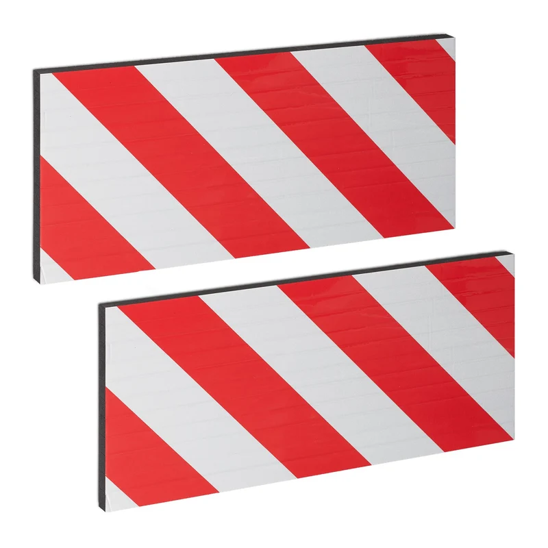 Lot de 2 protections de garage pour voiture installation facile 30 x 10 x 5 cm en caoutchouc rouge et blanc 13_0014627