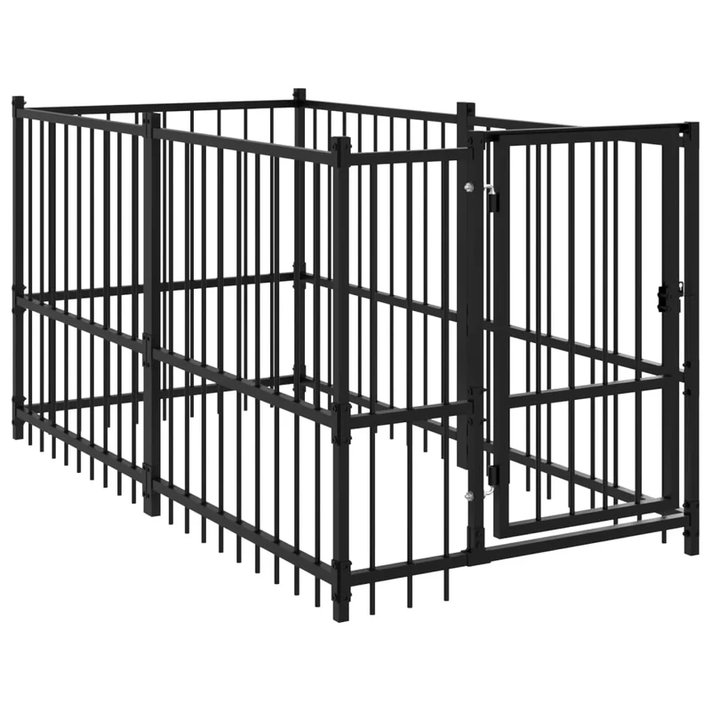 Chenil pour chien 193,5 x 97 x 100 cm acier 02_0041918