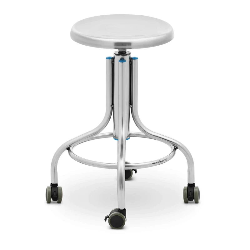 Tabouret labo - à roulettes - acier inoxydable - 100 kg 14_0005786