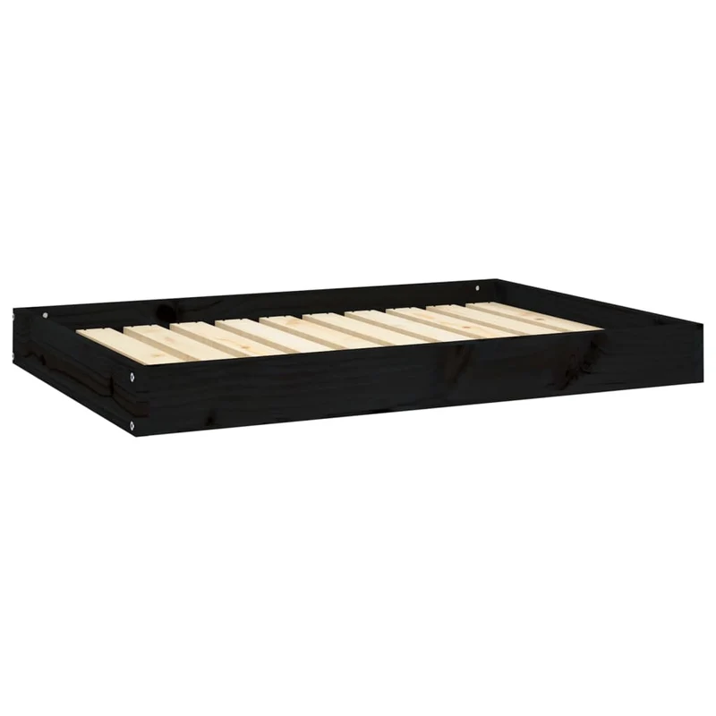 Lit pour chien panier canapé confortable 91,5 x 64 x 9 cm bois de pin solide noir 02_0043008