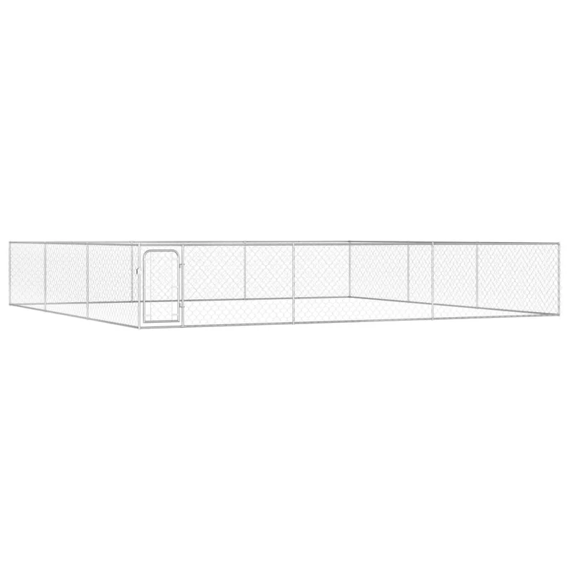 Chenil extérieur cage enclos parc animaux chien extérieur pour chiens acier galvanisé 6 x 6 x 1 m 02_0000477