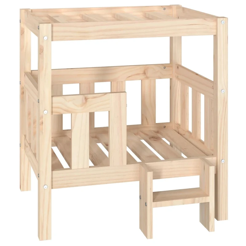Lit pour chien panier canapé confortable 65,5 x 43 x 70 cm bois de pin solide marron 02_0042750