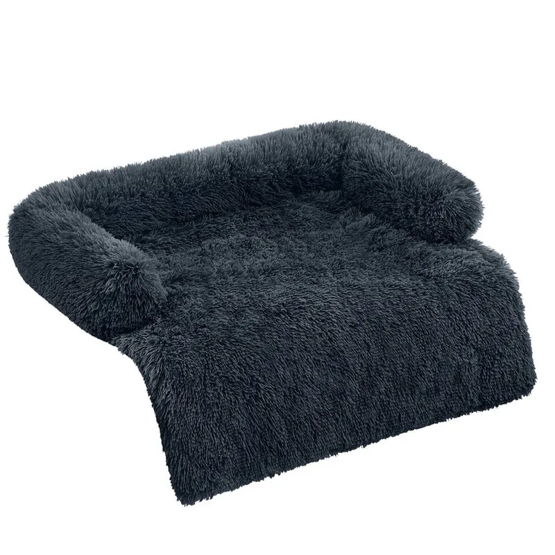Panier pour chien tissu peluche tapis couverture de protection pour canapé taille xl pour chiens de moyenne et grande taille 110 x 95 x 18 cm gris 12_0005947