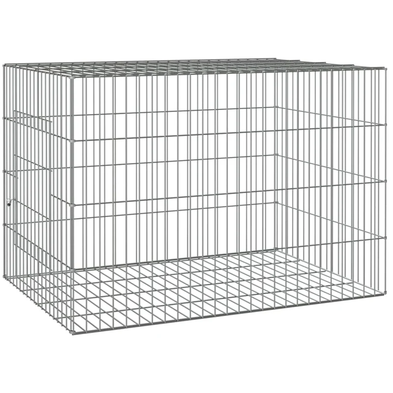 Cage à lapin 78 x 54 x 54 cm Fer galvanisé Argent 02_0041694